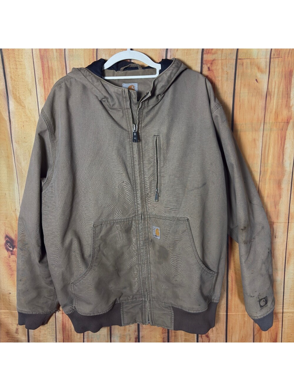 Carhartt Brown Hooded Work Jacket